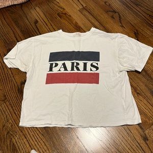 Brandy Melville John galt tee shirt short sleeve paris white
